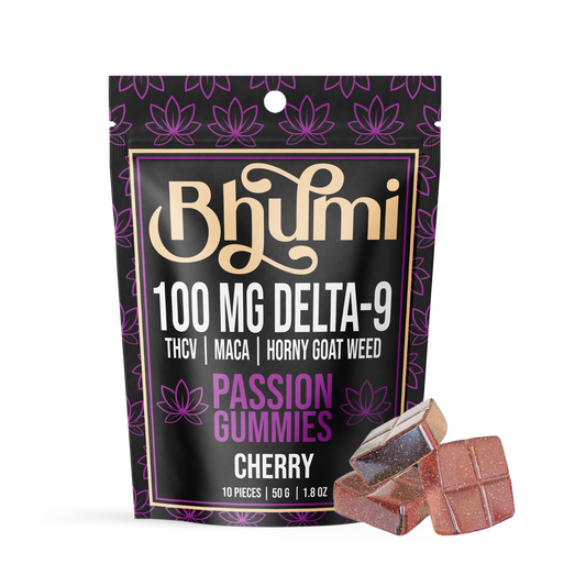 Bhumi Passion Cherry Gummies D9/THCV | 100mg D9/THCV - Asheville Vapor