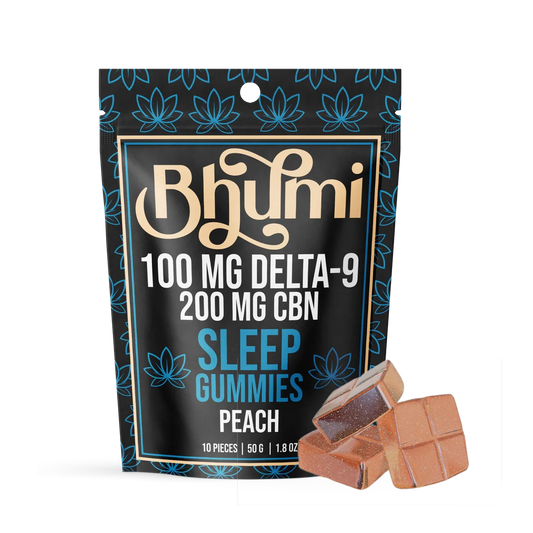 Bhümi Sleep Peach D9/CBN Gummies | 200mg CBN/100mg D9 - Asheville Vapor